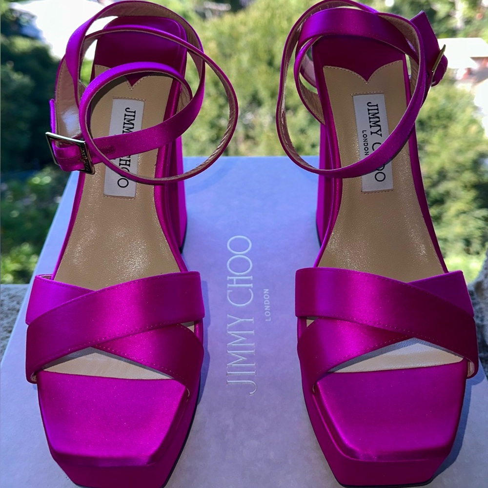 Jimmy Choo Fuchsia Strappy Sandals